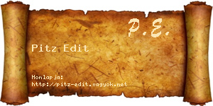 Pitz Edit névjegykártya
